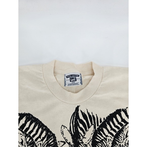 Vintage Lee Zebra By John A. Conroy T-Shirt Men's Size 2XL White/Black - Picture 4 of 10